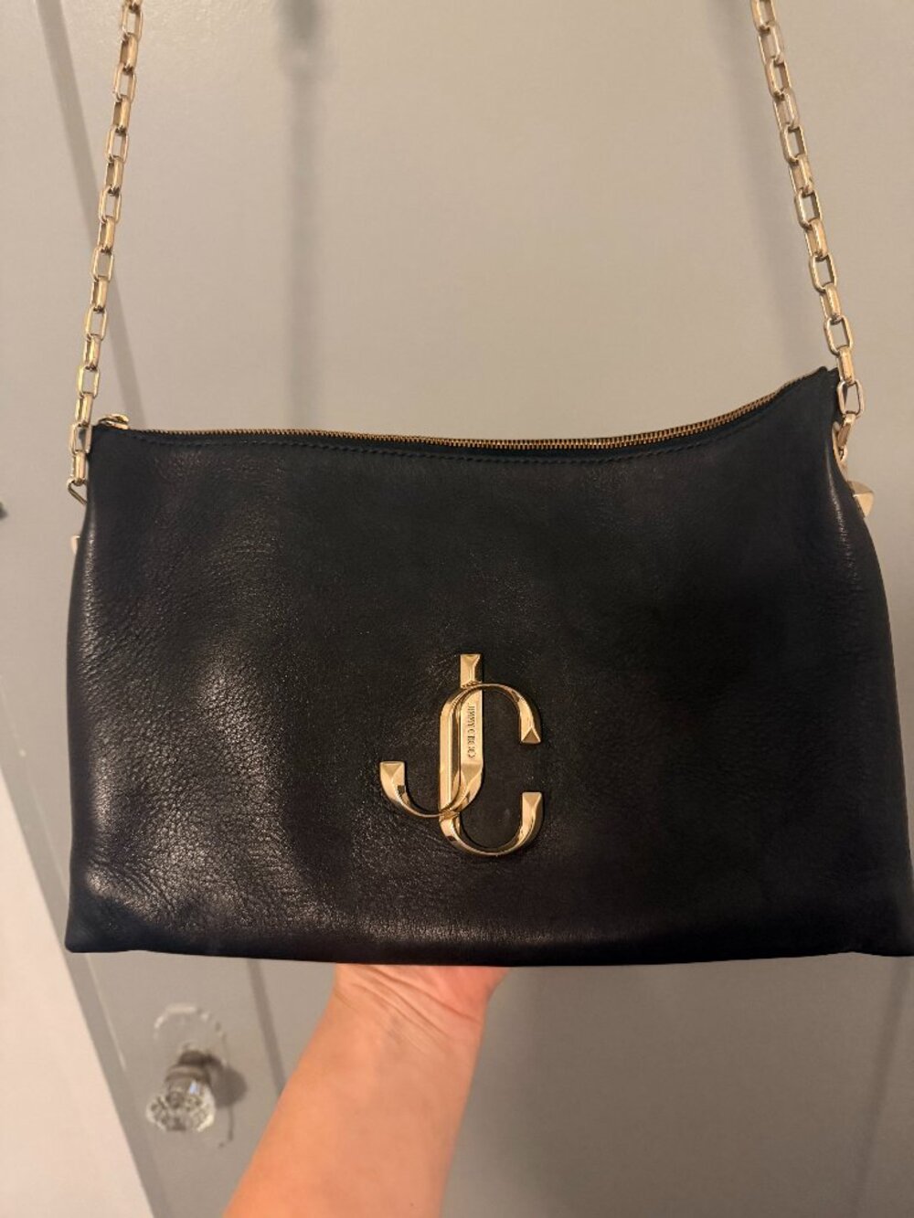 Jimmy Choo Varenne Calf Leather Shoulder Bag